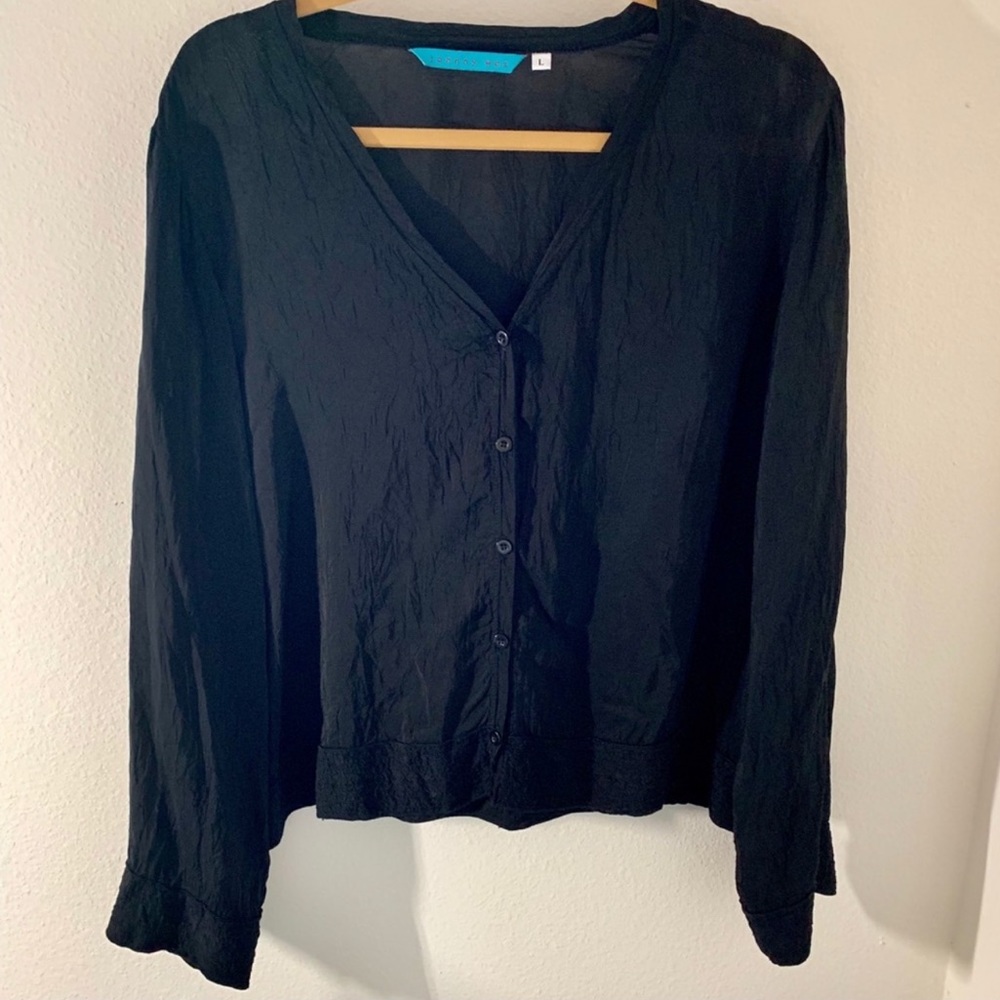 Johnny Was- embroidered button down blouse
